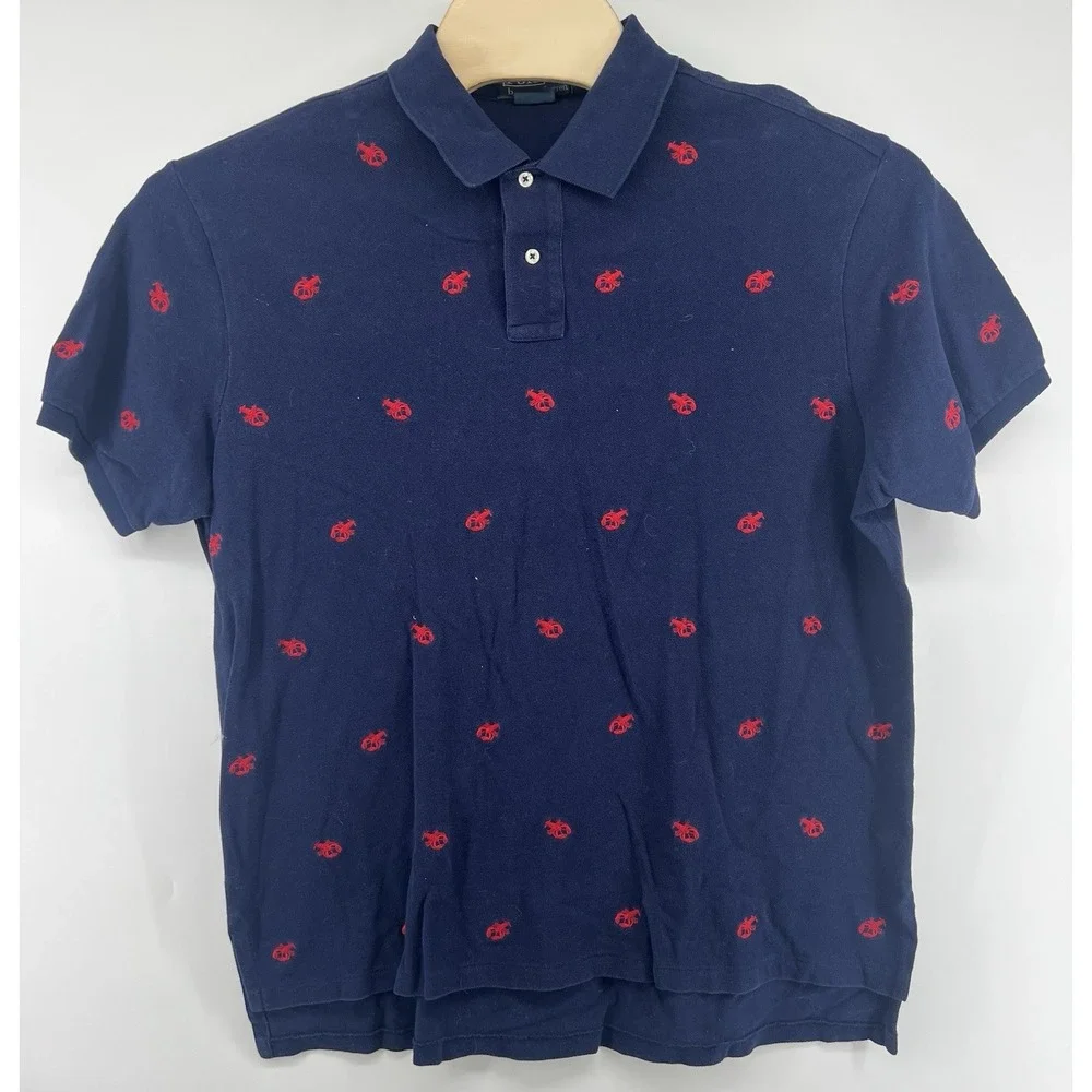 Polo Ralph Lauren XXL Custom Fit All Over Embroidered Lobster Polo Shirt